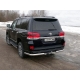 Защита задняя овальные уголки 75х42 мм ТСС для Toyota Land Cruiser 200 Executive 2016-2021