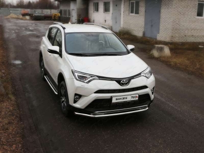 Защита переднего бампера 60 мм ТСС для Toyota RAV4 2015-2019