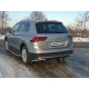 Пороги овал с площадкой нержавеющий лист 75х42 мм ТСС для Volkswagen Tiguan 2016-2021