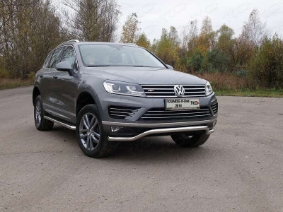 Защита передняя кенгурин 60 мм ТСС для Volkswagen Touareg R-Line 2014-2017
