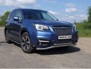 Защита передняя двойная 60-42 мм для Subaru Forester № SUBFOR16-27