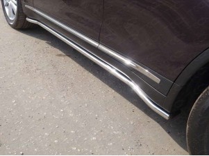 Пороги труба 42 мм для Infiniti QX70 № INFQX7015-02