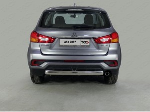 Защита заднего бампера овальная 75х42 мм для Mitsubishi ASX № MITSASX17-22