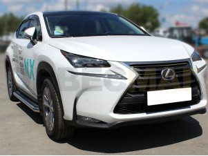 Пороги с площадкой алюминиевый лист 60 мм для Lexus NX200/300h № LNX_2