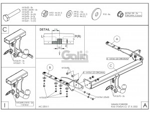 ТСУ Фаркоп оцинкованный Galia шар C съемный для Subaru Forester № S106C