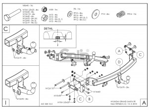 ТСУ Фаркоп оцинкованный Galia шар A для Hyundai Grand Santa Fe № H094A