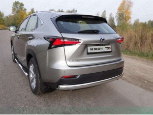 Защита заднего бампера овальная 75х42 мм для Lexus NX-200 № LEXNX20014-15