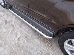 Пороги с площадкой нержавеющий лист 60 мм для Geely Emgrand X7 № GEELEMGX718-17