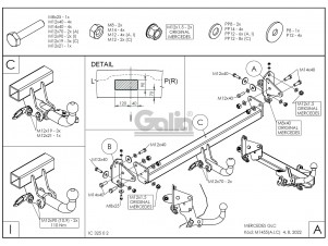 Фаркоп оцинкованный Galia для Mercedes GLC-Class x253 2015-2022, Mercedes GLC-Class Coupe C253 2016-2022 быстросъемное крепление шара № M145C