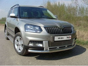 Накладка решётки радиатора 12 мм на Outdoor для Skoda Yeti № SKOYET14-02