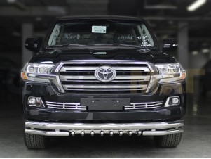 Защита передняя двойная 76-60 мм с защитой картера для Toyota Land Cruiser 200 № LCN2015_3