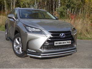 Защита передняя двойная 60-42 мм для Lexus NX-300h № LEXNX300H14-03