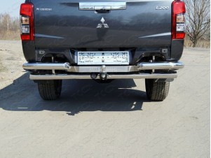 Защита заднего бампера центральная 76 мм (без уголков) для Mitsubishi L200 № MITL20019-43