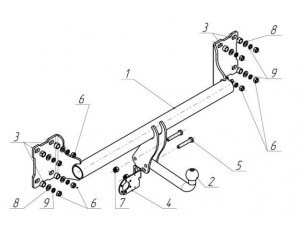 ТСУ Фаркоп Avtos на BMW X5 № BM 02