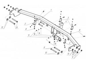 ТСУ Фаркоп Avtos на Hyundai Santa Fe № HY 24
